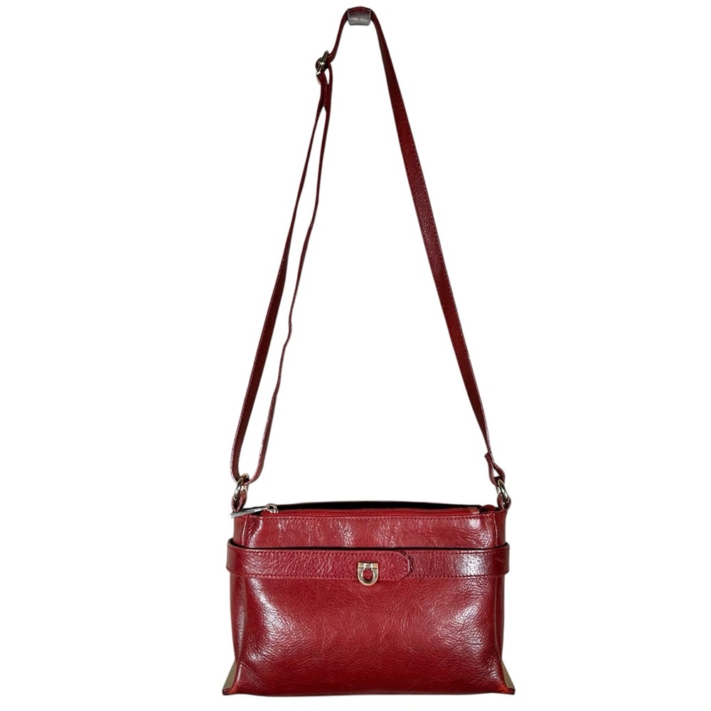 VINTAGE WILSONS LEATHER Turn Lock Burgundy Leather Crossbody Purse